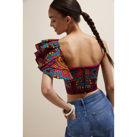 Anthropologie SIKA Ruffled One-Shoulder Blouse - Picture 5 of 9